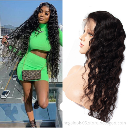 100 Percent Virgin 13*6 Front Lace Human Hair Wig, Cheap Overnight Megalook Loose Deep Wave Lace Wigs